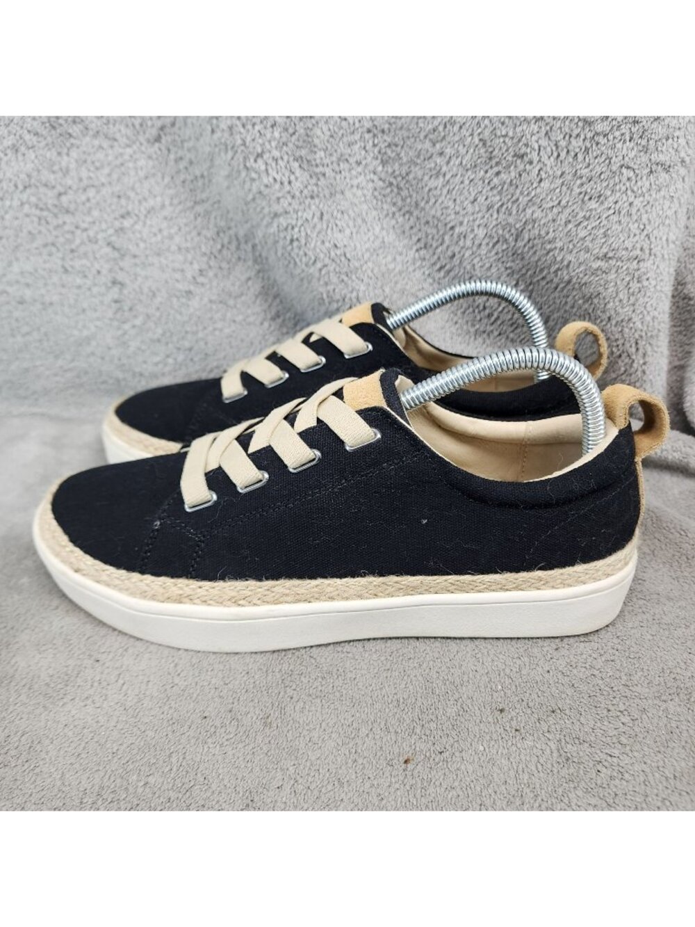 Spenco Shoes Womens Size 8.5 Black Arch Support Slip On Canvas Sneakers *Read*